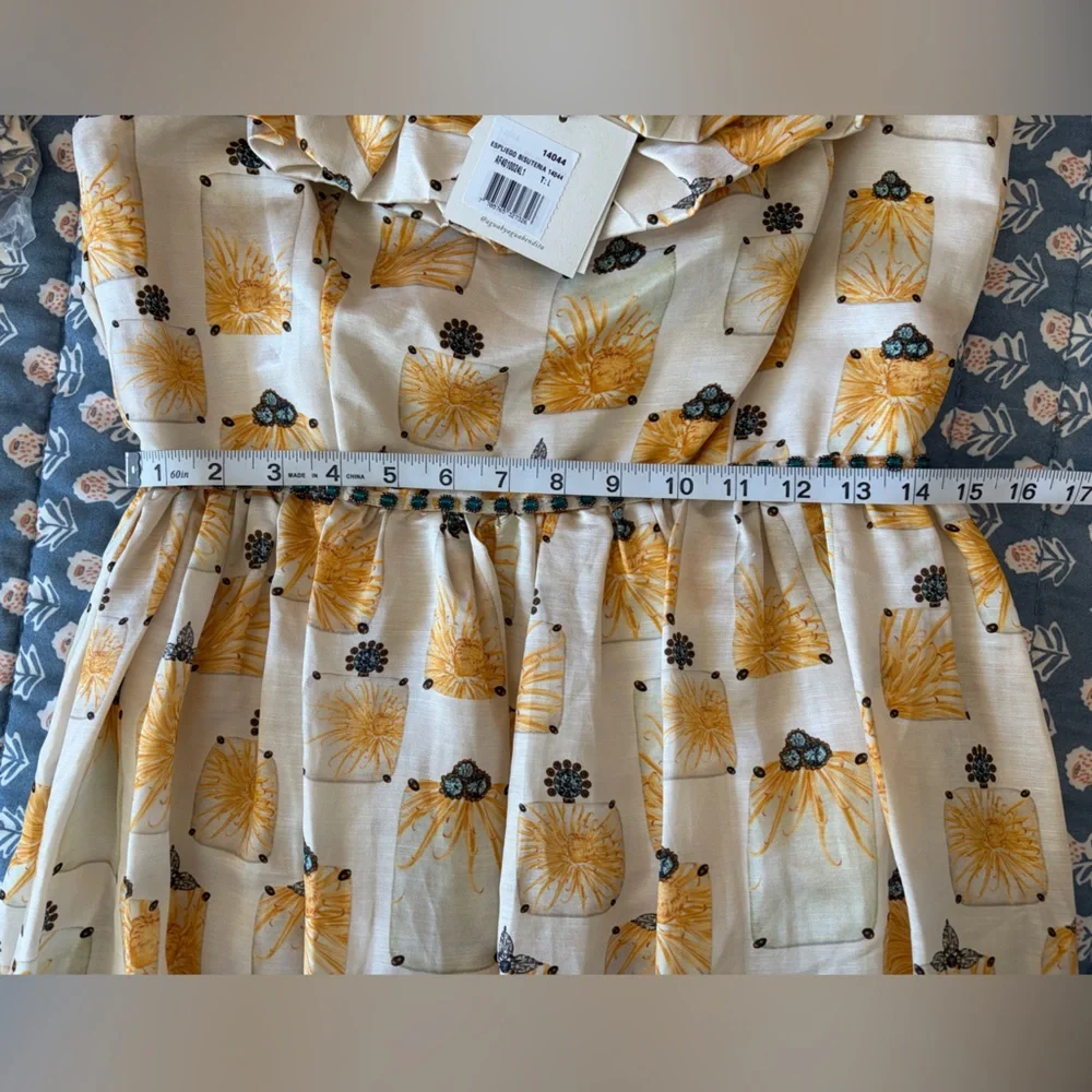 NWT Agua by Agua Bendita Silk Espliego Bisuteria Maxi Dress Large - Picture 12 of 12